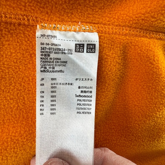 Uniqlo Jacket Womens Extra Large Orange Fleece Full Zip Long Sleeve Lightweight - Picture 12 of 14
